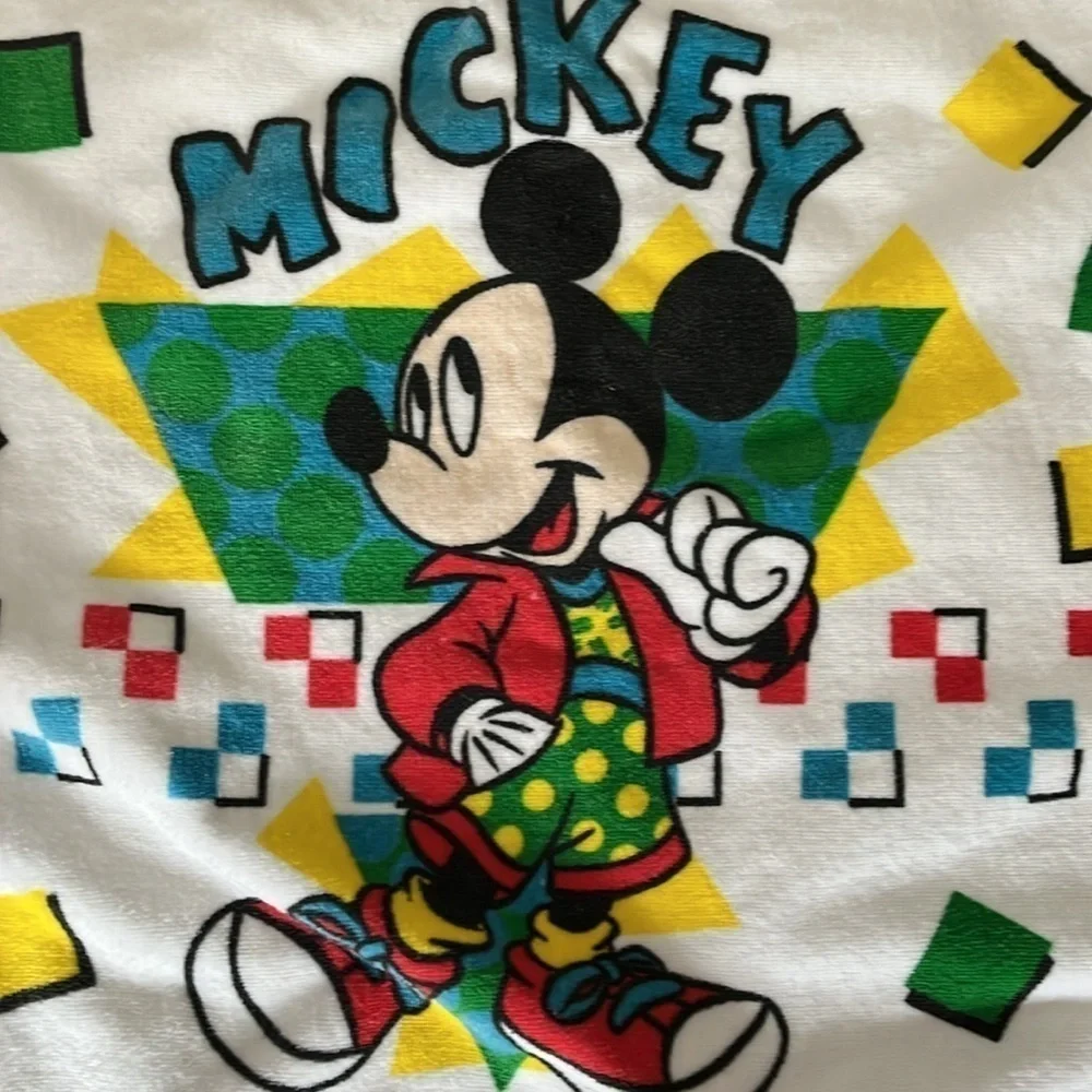 Vintage Disney Mickey Mouse Bath Mat Towel Taiwan 1980's Cool Mickey